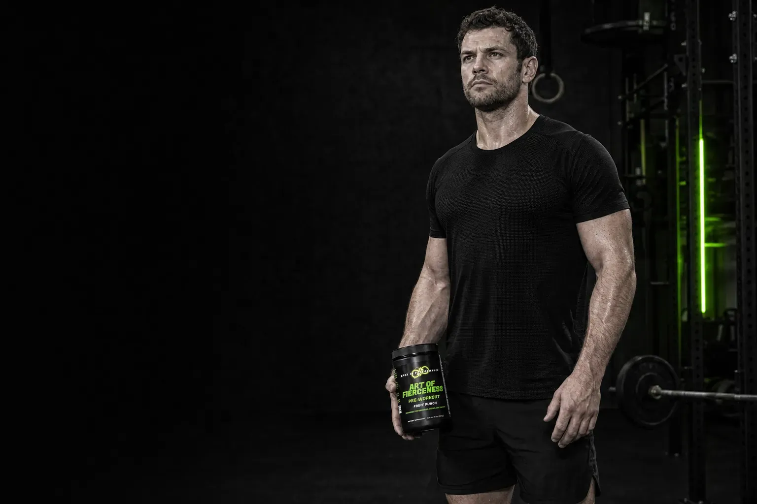 Athlete resting on a bench after a hard gym session