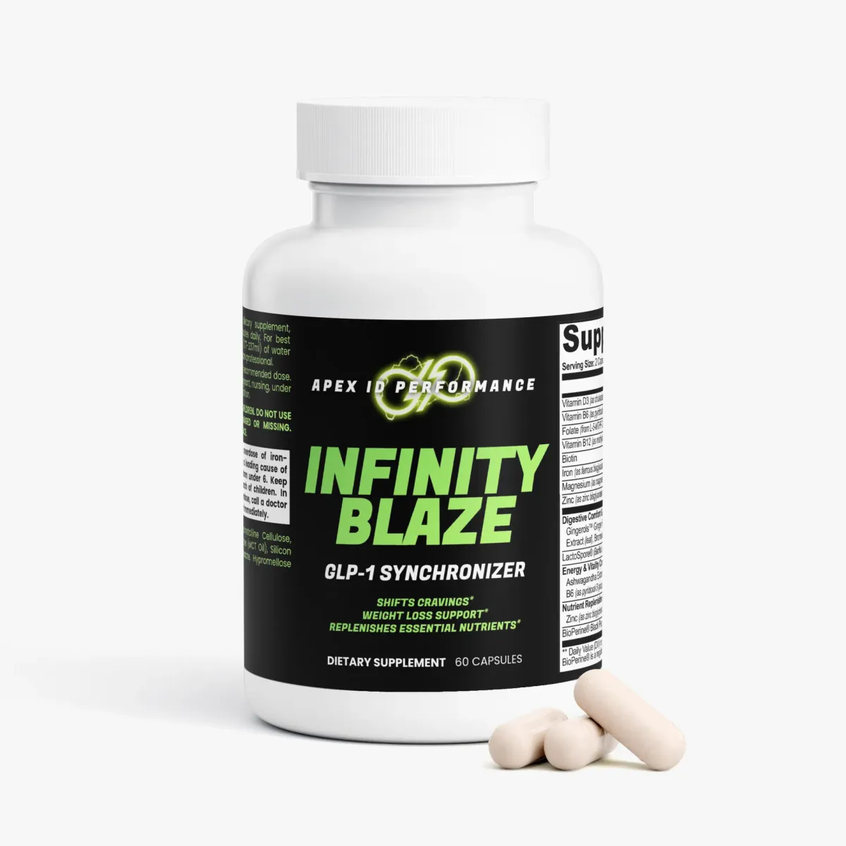 Infinity Blaze GLP-1 Synchronizer Digestive Support Shopify pack shot, view 2