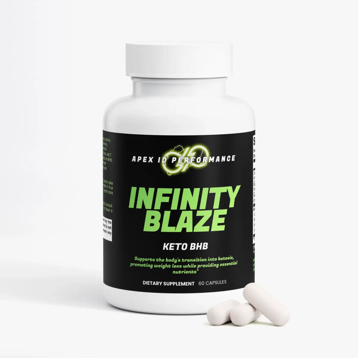 Infinity Blaze Keto BHB Specialty Supplements Shopify pack shot, view 2