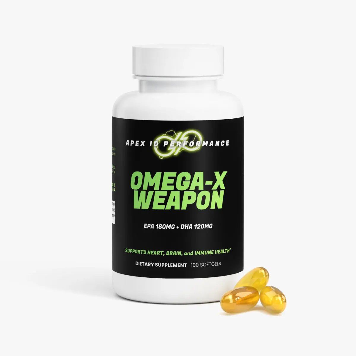Omega X-Weapon Fish Oil & Omega Fatty Acids Shopify pack shot, view 2
