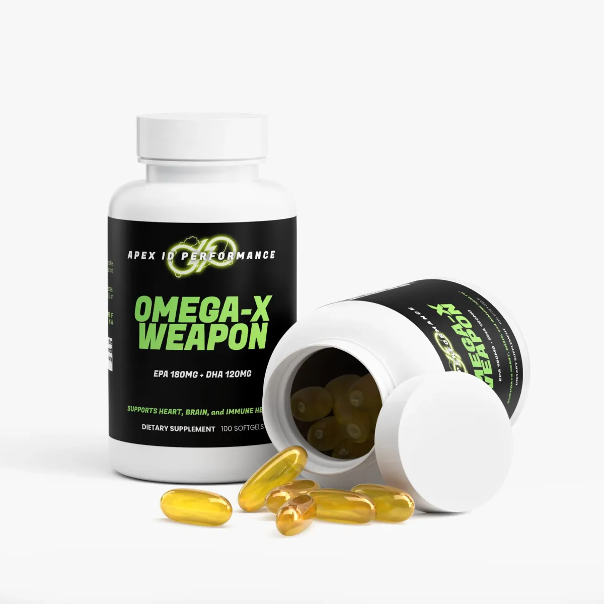 Omega X-Weapon Fish Oil & Omega Fatty Acids Shopify pack shot, view 3