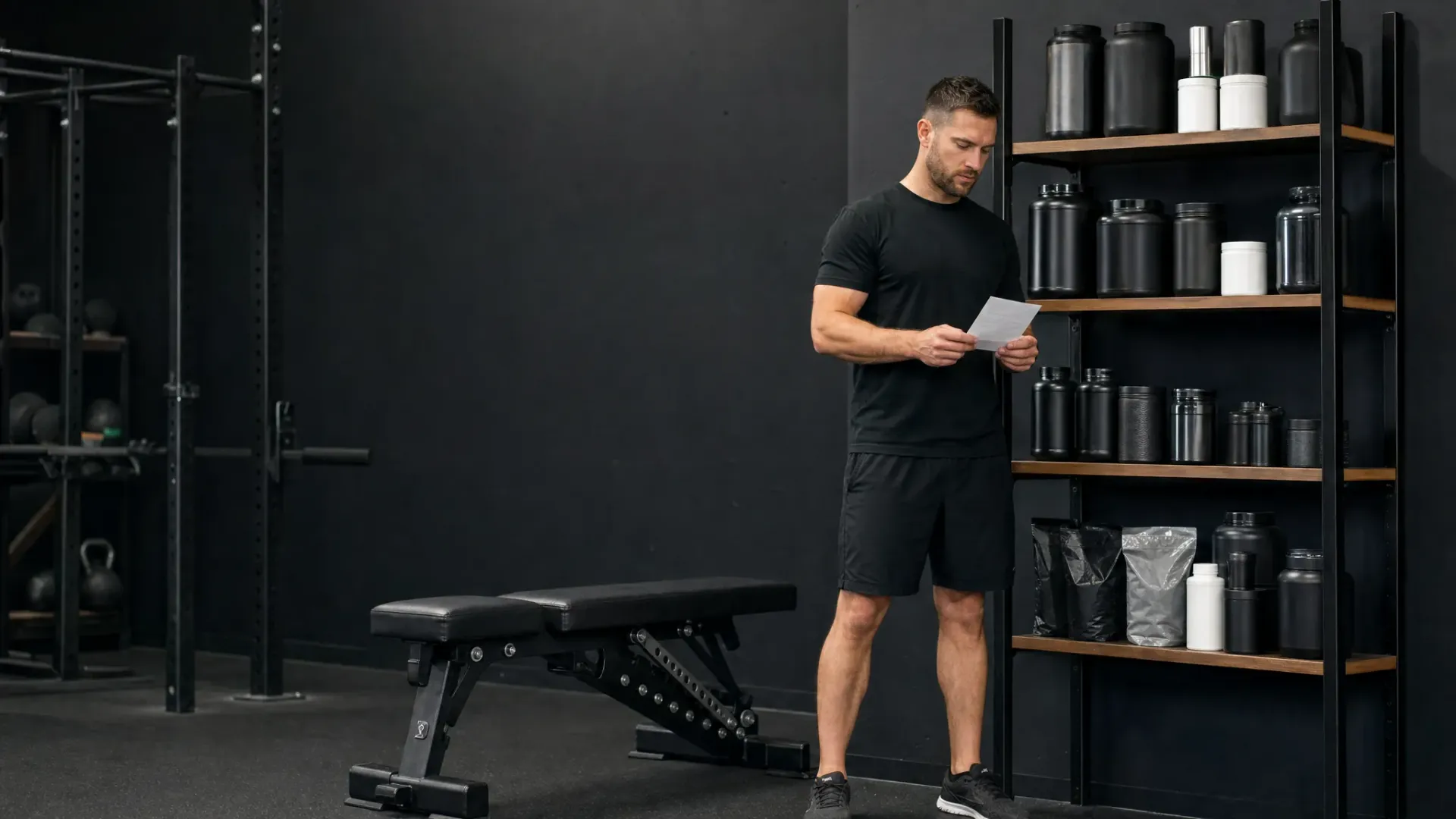 Performance supplement containers in a gym setting